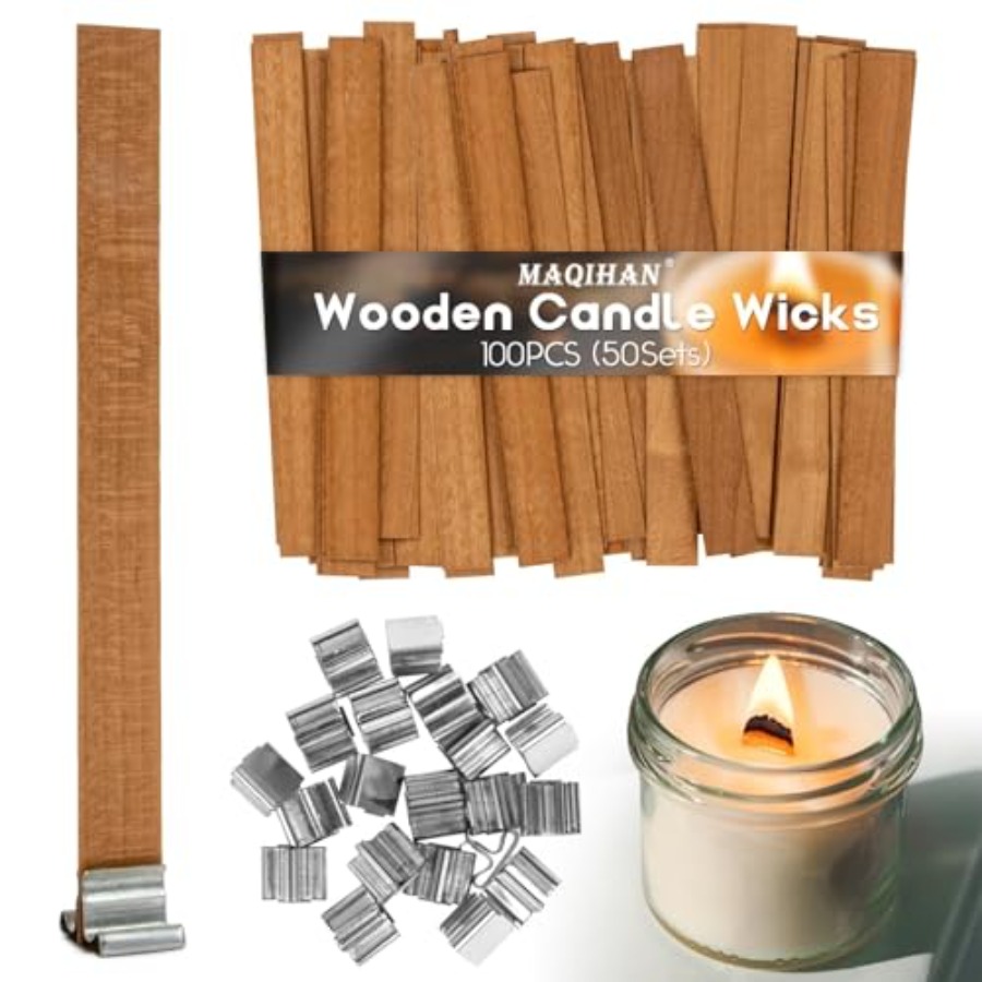 Wood Wick Crackle - 100 Wood Wicks for Candles Making