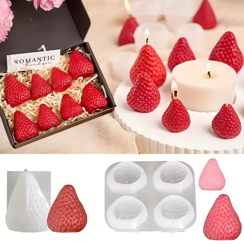 Candle Making Class - Strawberry Silicone Candle Mold for DIY