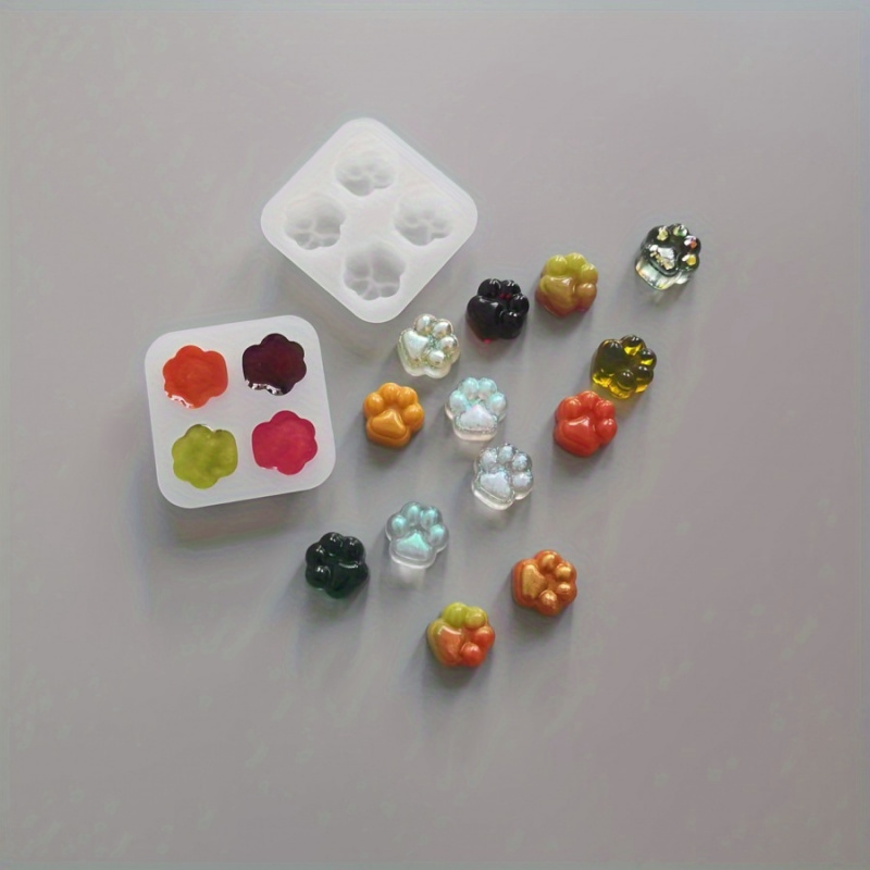 Candle Making Class - 1Cat Paw Pattern Silicone Mold Set-4A