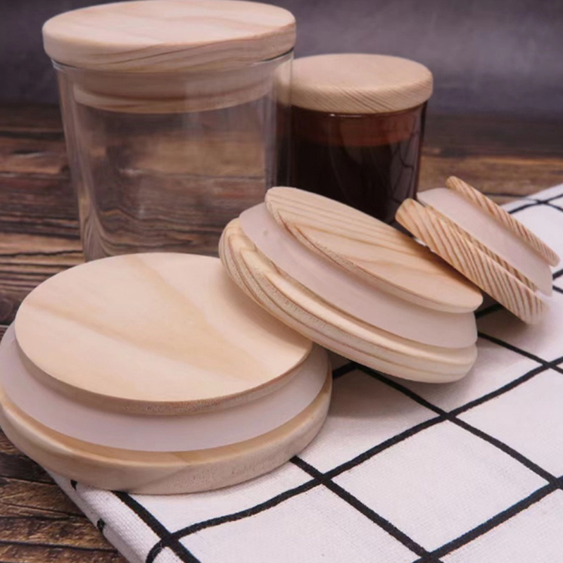 Candle Making Jars Wholesale - Wooden Lids Silica Gel Circle Seal
