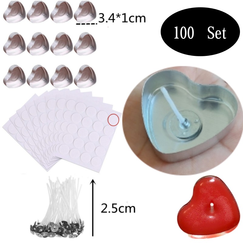 100 Sets Heart shaped Empty Al - Candle Making Reno ulasan dan harga