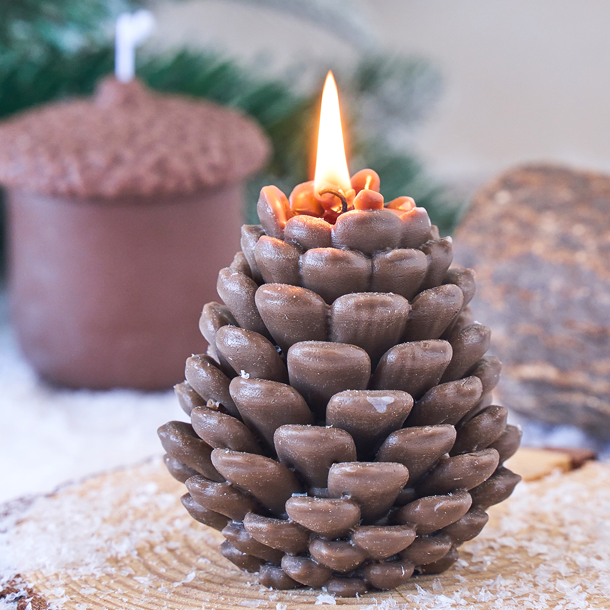 3D Pine Cone Silicone Candle M - Xmas Candle Making ulasan dan harga