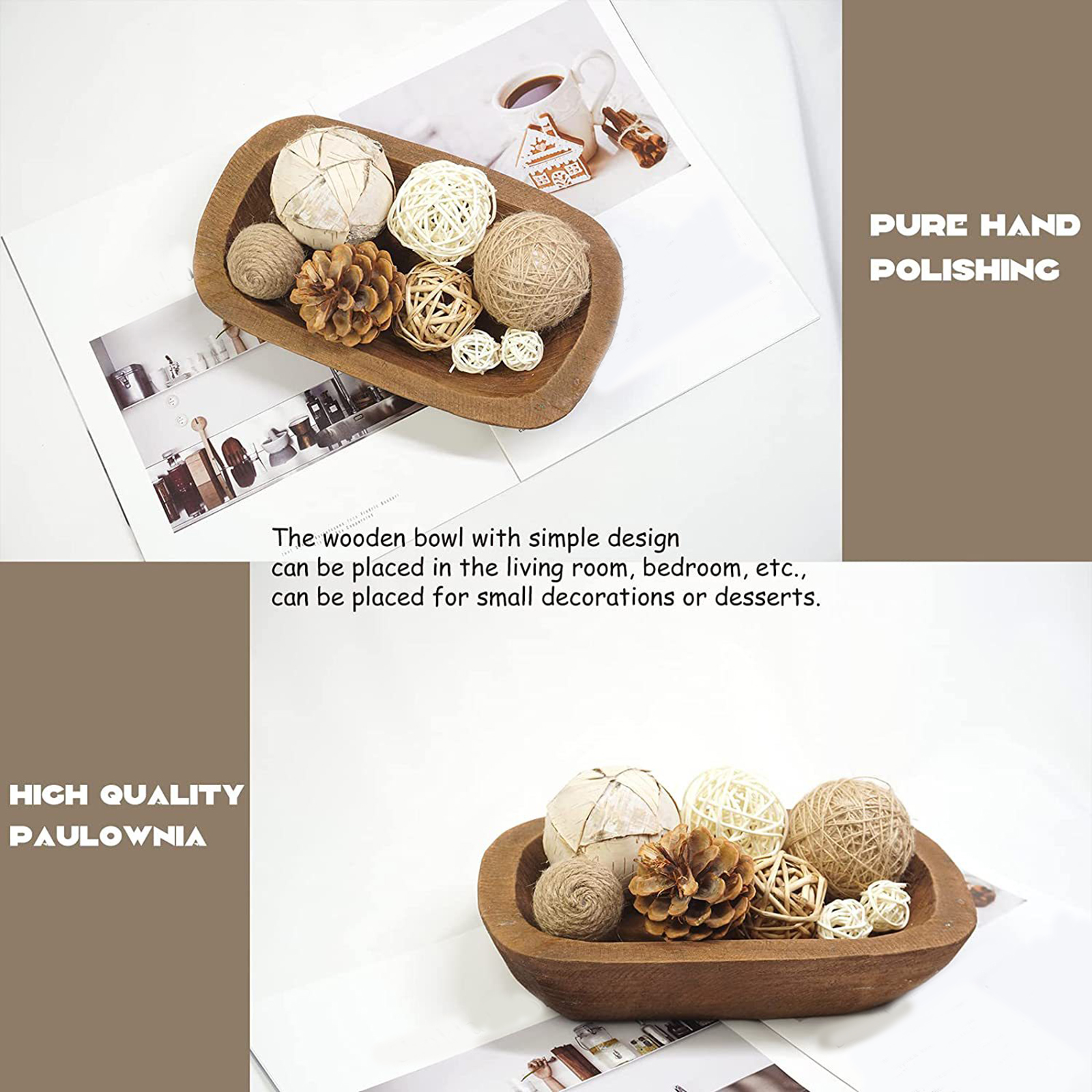 1Pc Solid Wooden Dough Bowl Ca - Candle Making Homewood ulasan dan harga