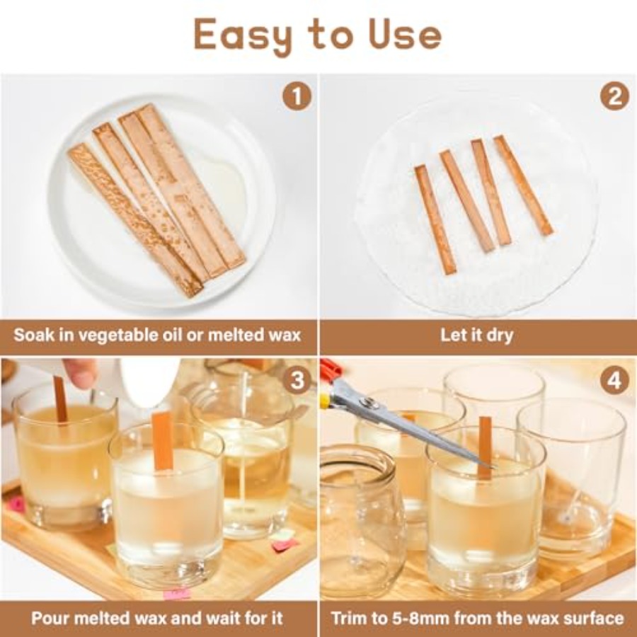100 Wood Wicks for Candles Mak - Wood Wick Crackle ulasan dan harga