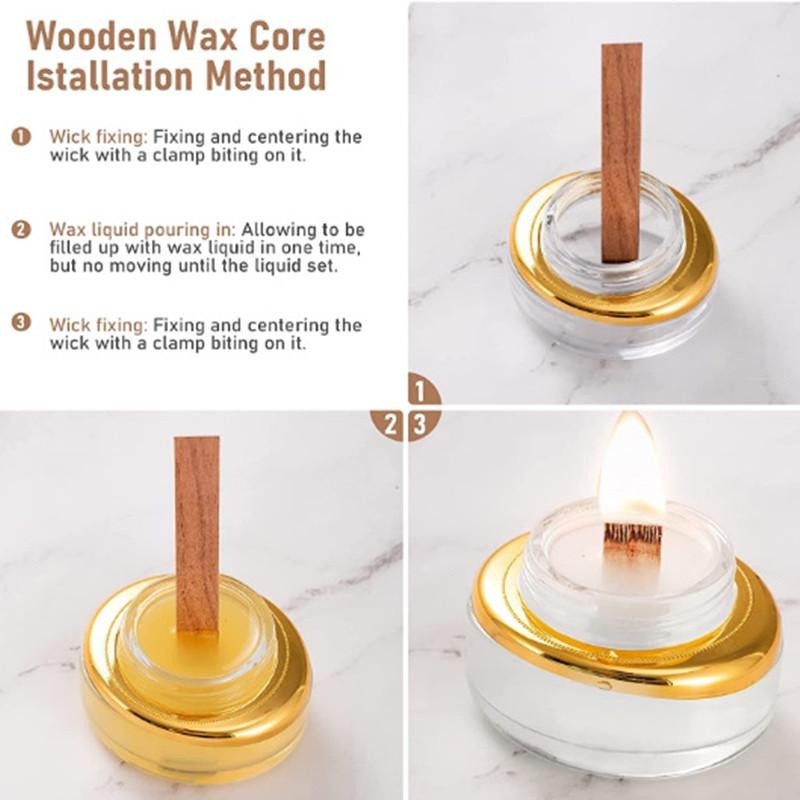 40Pcs Wooden Candle Wick Set w - Wood Wick Crackle ulasan dan harga