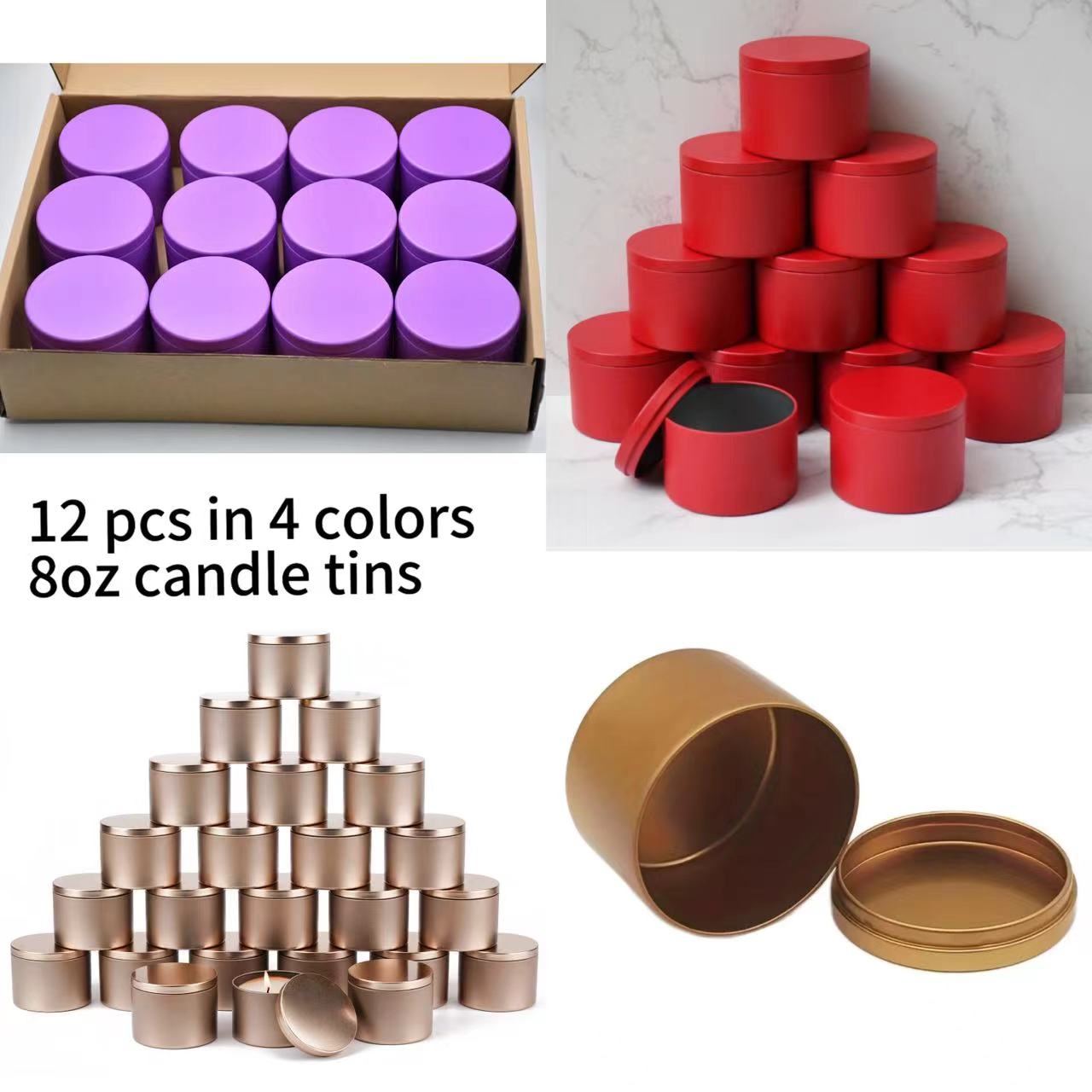 12pcs 4oz Metal Candle Tins wi - Candle Making Jars Wholesale ulasan dan harga