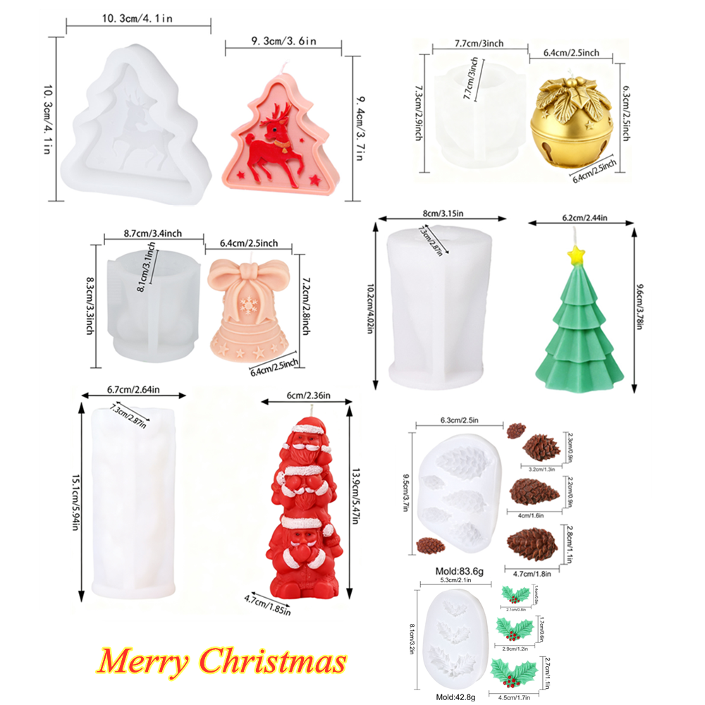 3D Christmas Santa Candle Mold - Xmas Candle Making ulasan dan harga