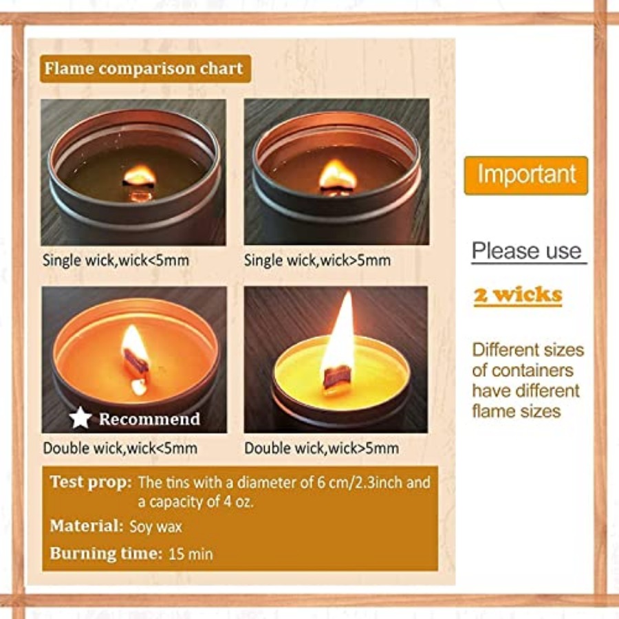 Wooden Candle Wicks Long Crack - Wood Wick Crackle ulasan dan harga