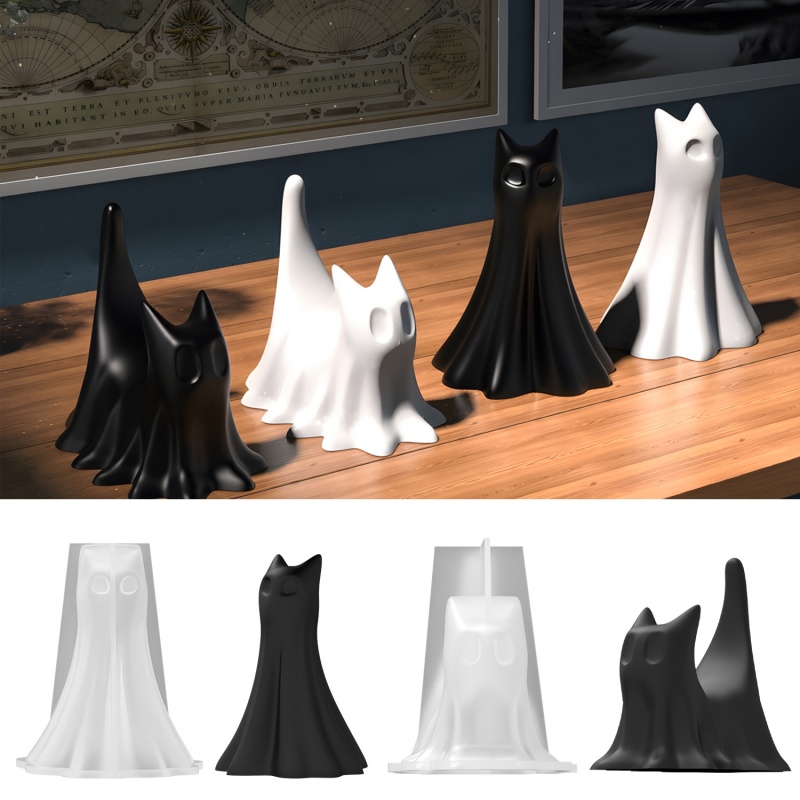 Ghost Cat Halloween Desktop Or - Candle Making Things ulasan dan harga