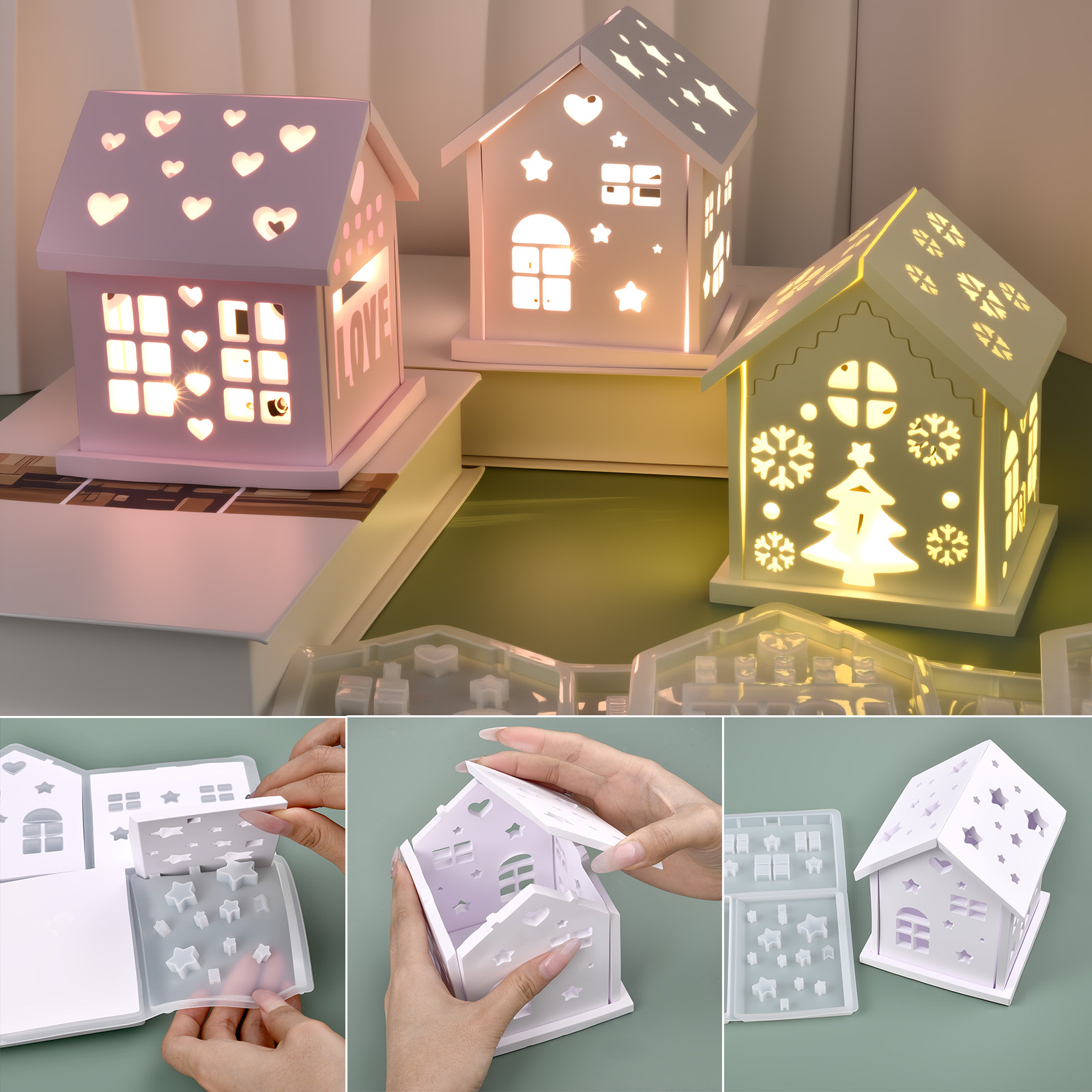 3D House Silicone Mold DIY Chr - Candle Making Class ulasan dan harga