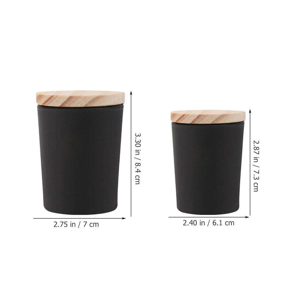 2Sets Glass Jars with Wooden L - Candle Making Homewood ulasan dan harga