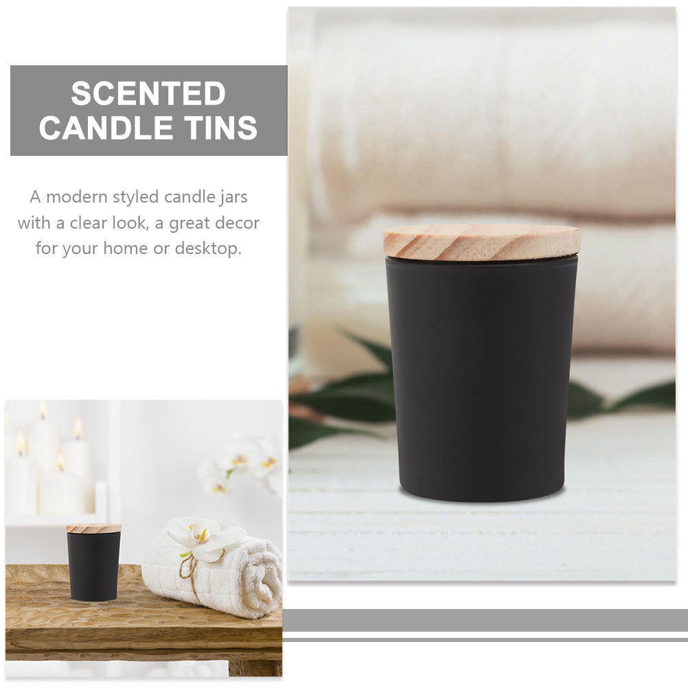2Sets Glass Jars with Wooden L - Candle Making Homewood ulasan dan harga