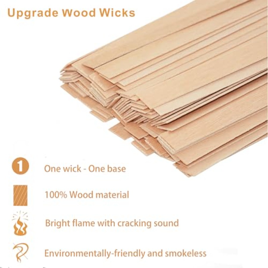 150 Pcs Thickned Wooden Candle - Wood Wick Crackle ulasan dan harga