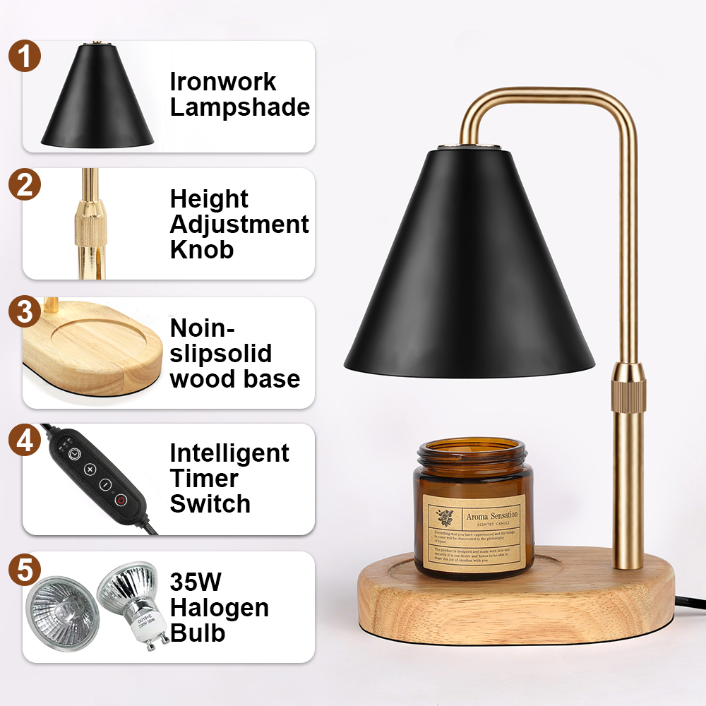 Black Candle Warmer Lamp with  - Candle Making Things ulasan dan harga