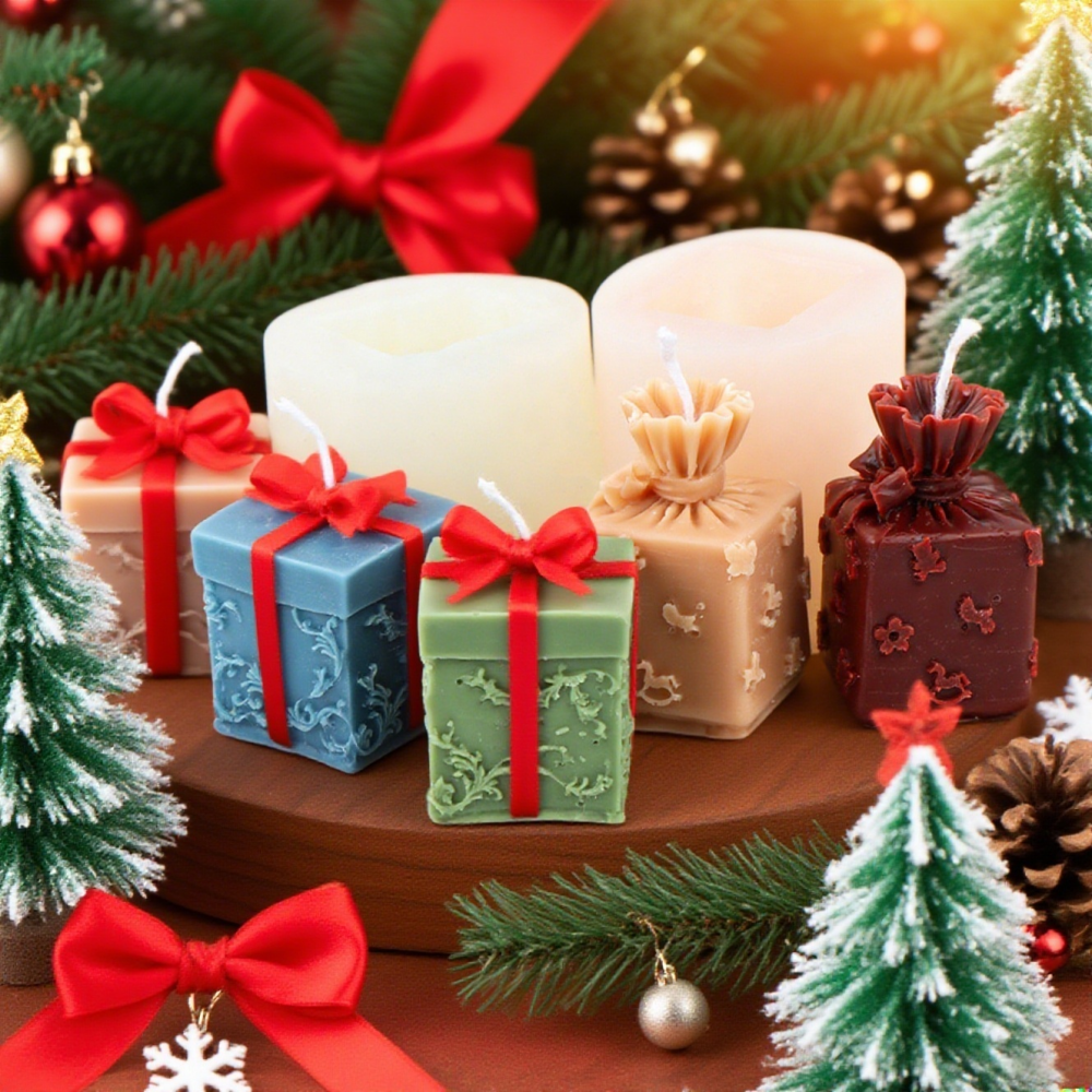 3D Xmas Gift Box Silicone Cand - Xmas Candle Making ulasan dan harga