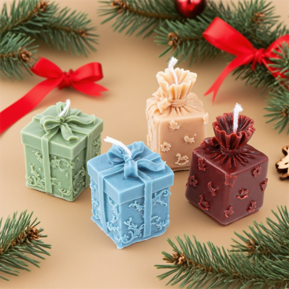 3D Xmas Gift Box Silicone Cand - Xmas Candle Making ulasan dan harga