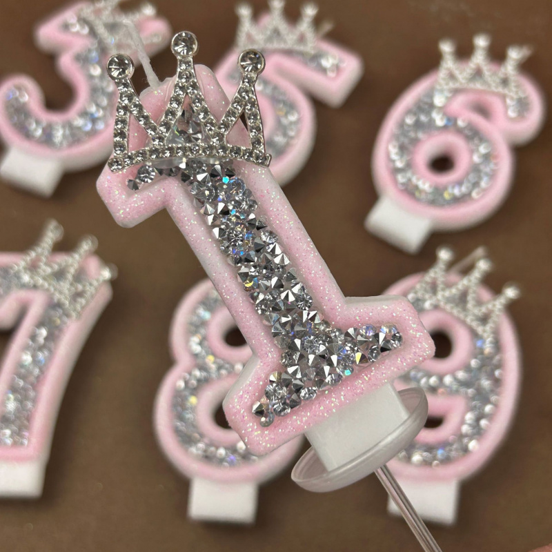 Digital Candles 0-9 Pink Silve - Candle Making Things ulasan dan harga