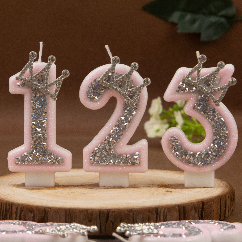 Digital Candles 0-9 Pink Silve - Candle Making Things ulasan dan harga