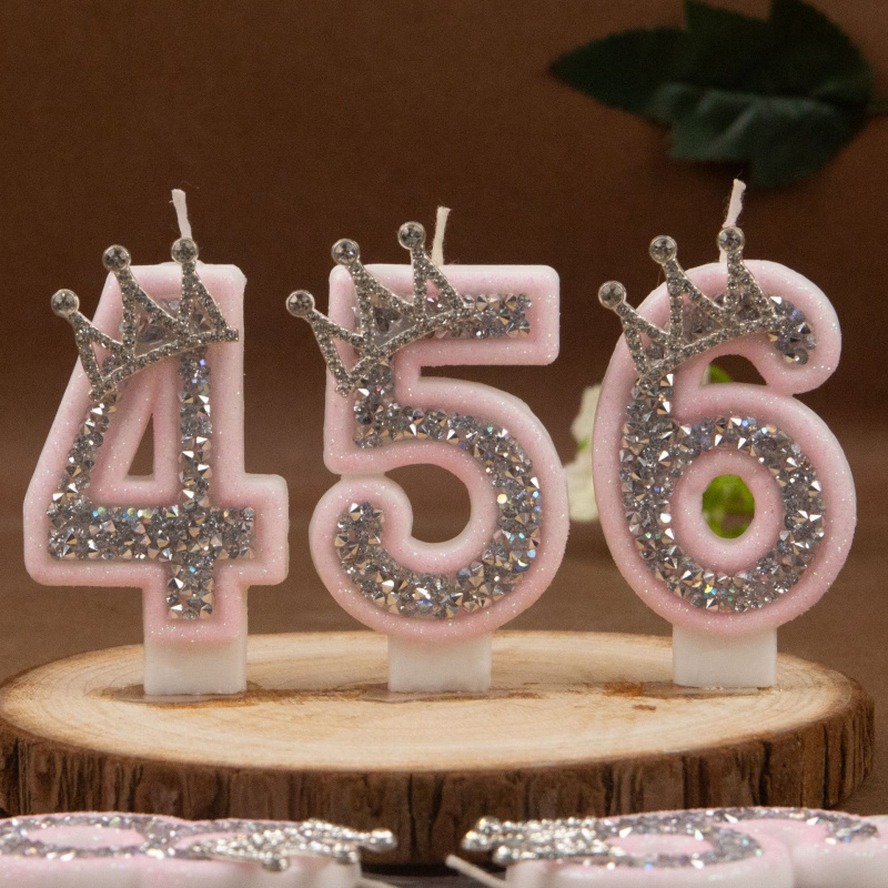 Digital Candles 0-9 Pink Silve - Candle Making Things ulasan dan harga