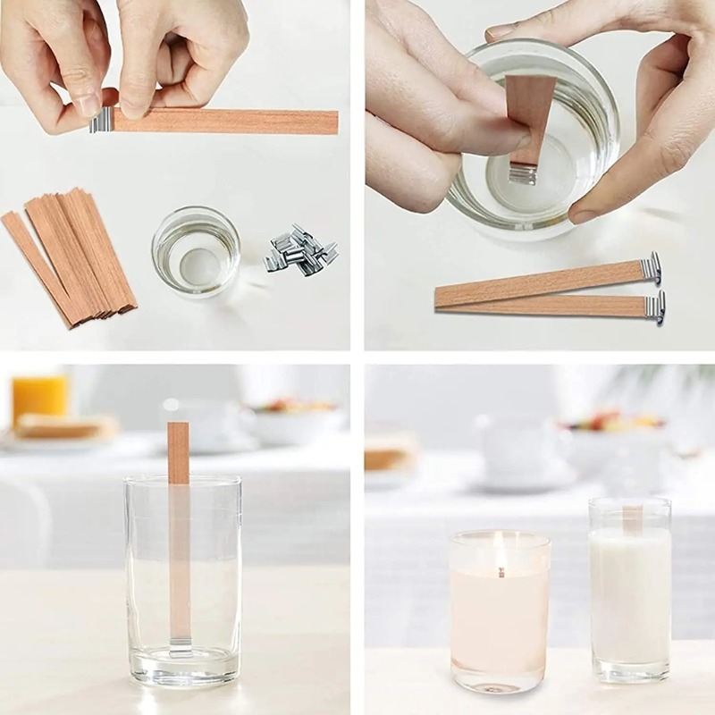 1-5Bags Wood Candle Wicks with - Wood Wick Crackle ulasan dan harga