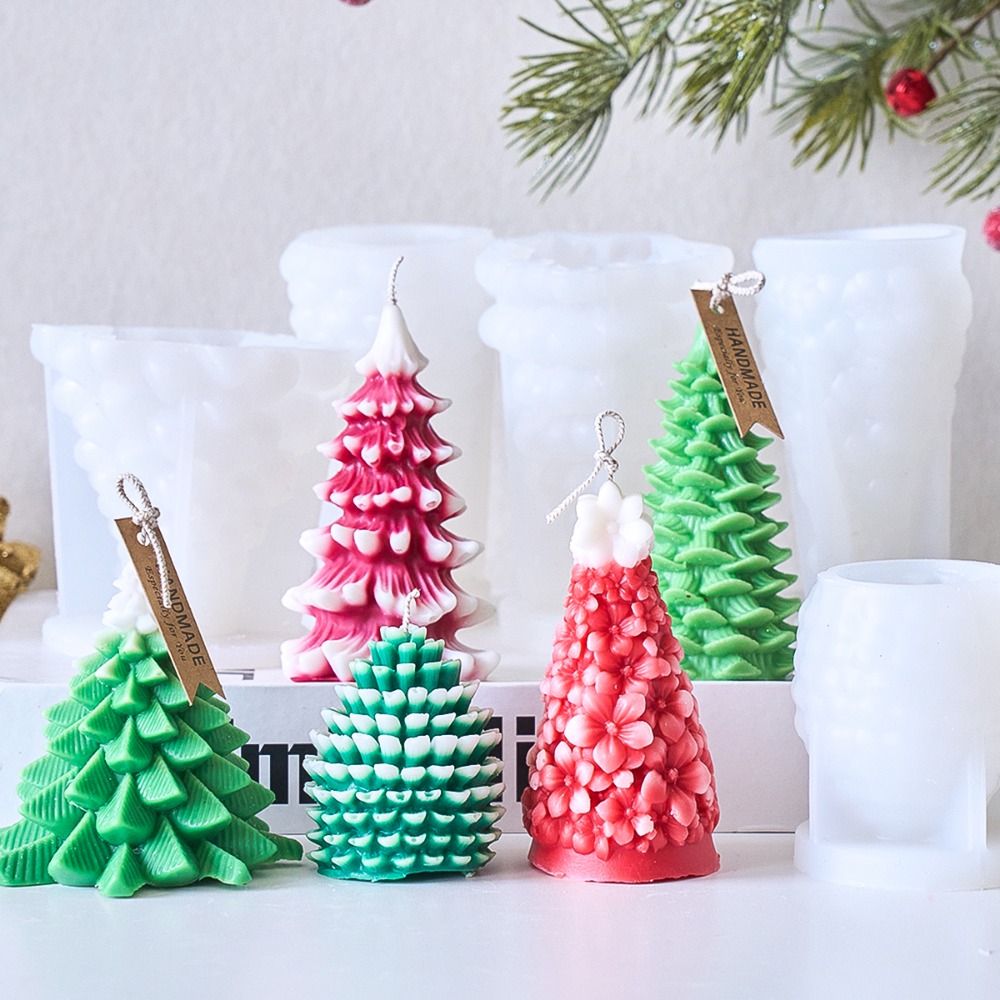 DIY Christmas Tree Silicone Ca - Xmas Candle Making ulasan dan harga