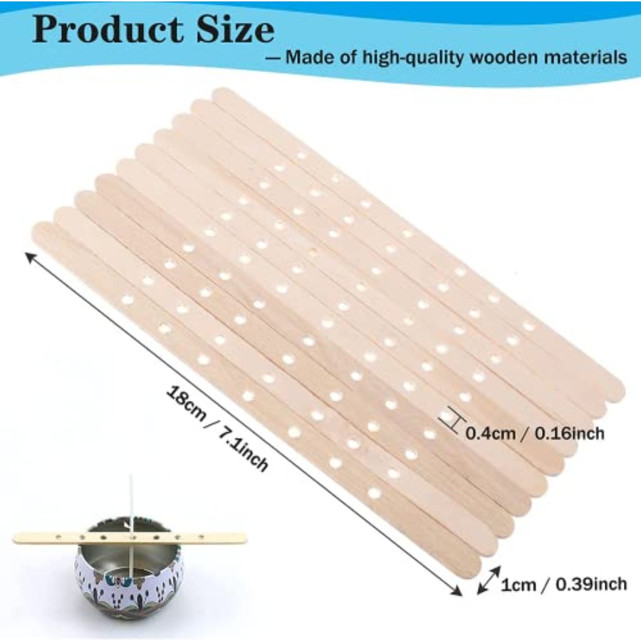 100pcs Wooden Candle Wick Hold - Candle Making Homewood ulasan dan harga