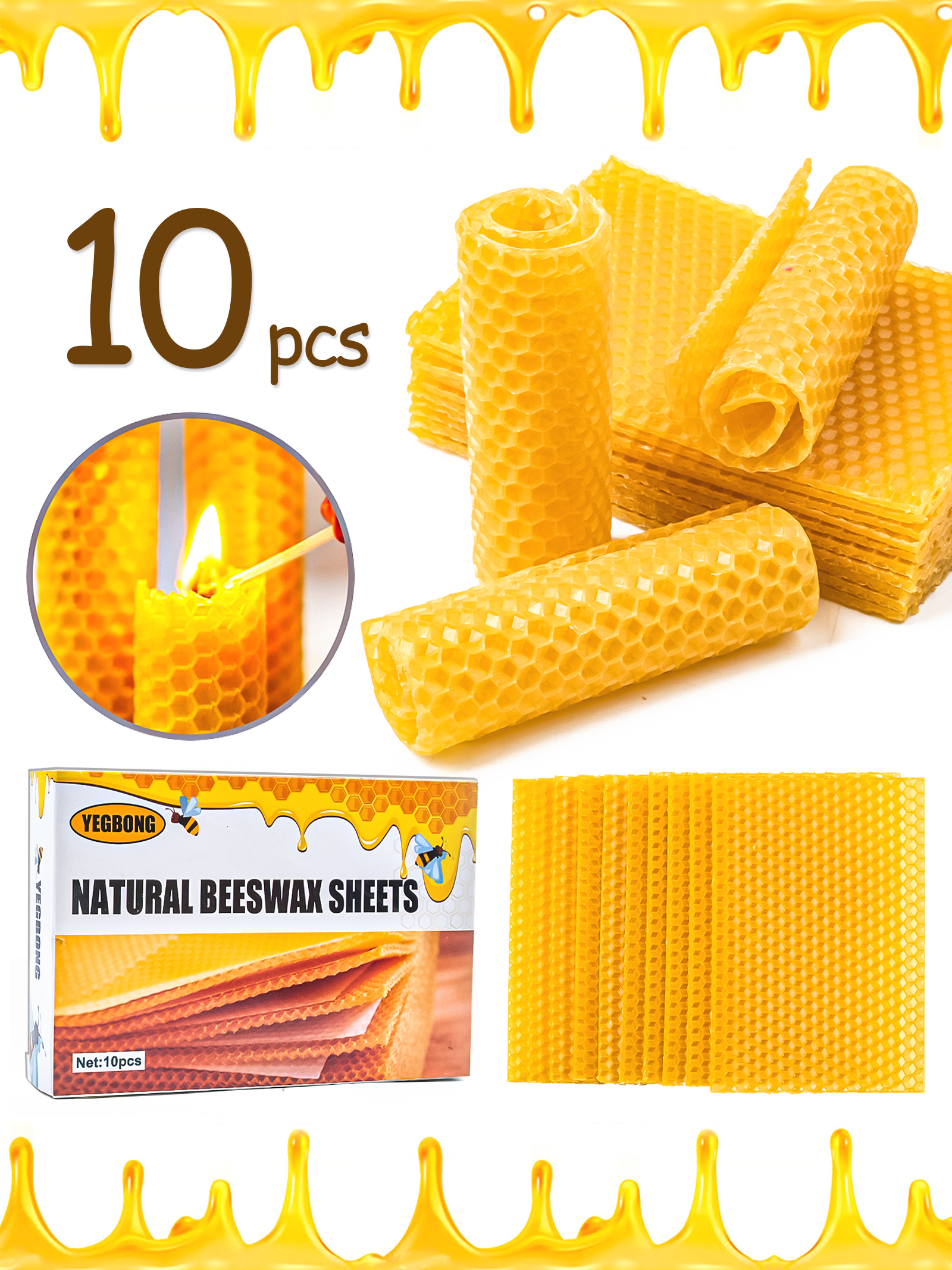 10Pcs Natural Honeycomb Bee Wa - Candle Making Reno ulasan dan harga
