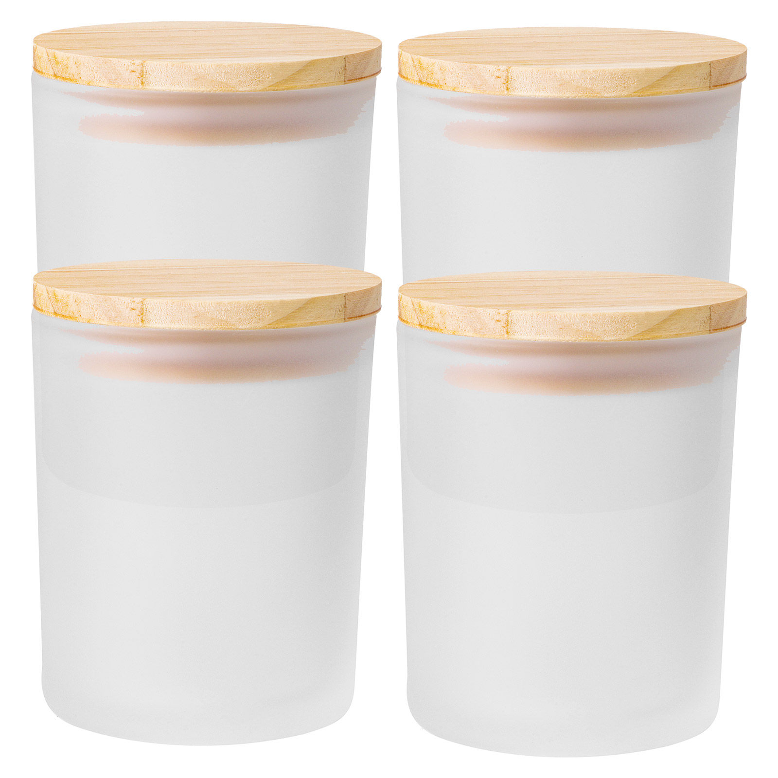 4Pcs Frosted Cups with Lids Gl - Candle Making Jars Wholesale ulasan dan harga