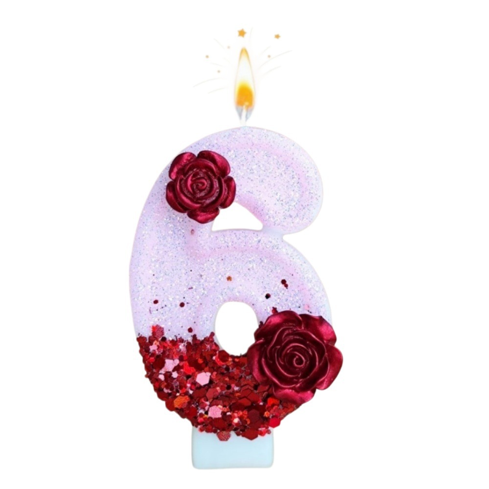 Number Pink Glitter Red Rose F - Candle Making Things ulasan dan harga