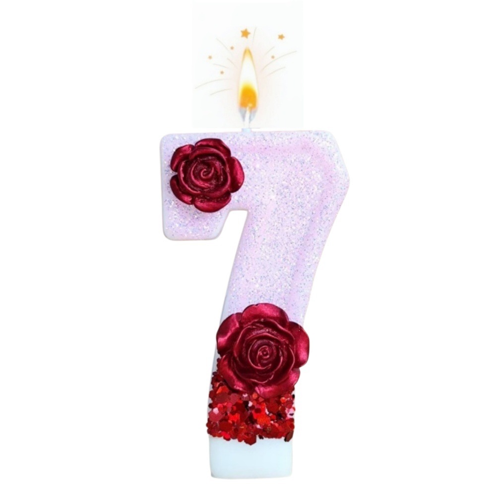 Number Pink Glitter Red Rose F - Candle Making Things ulasan dan harga