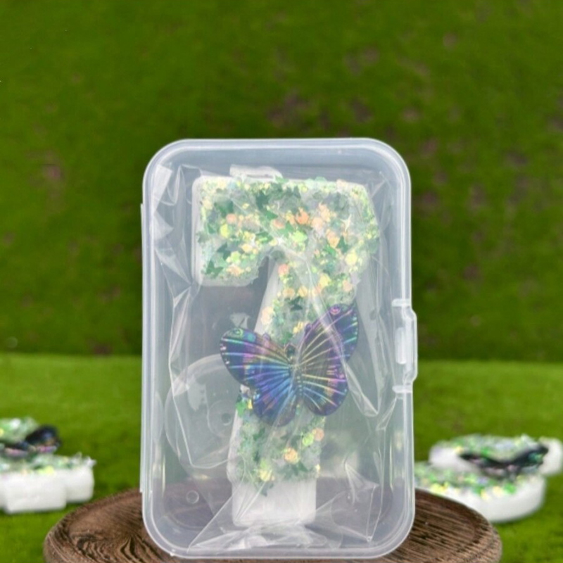 1Pc Green Sequins Number 0-9 B - Candle Making Things ulasan dan harga