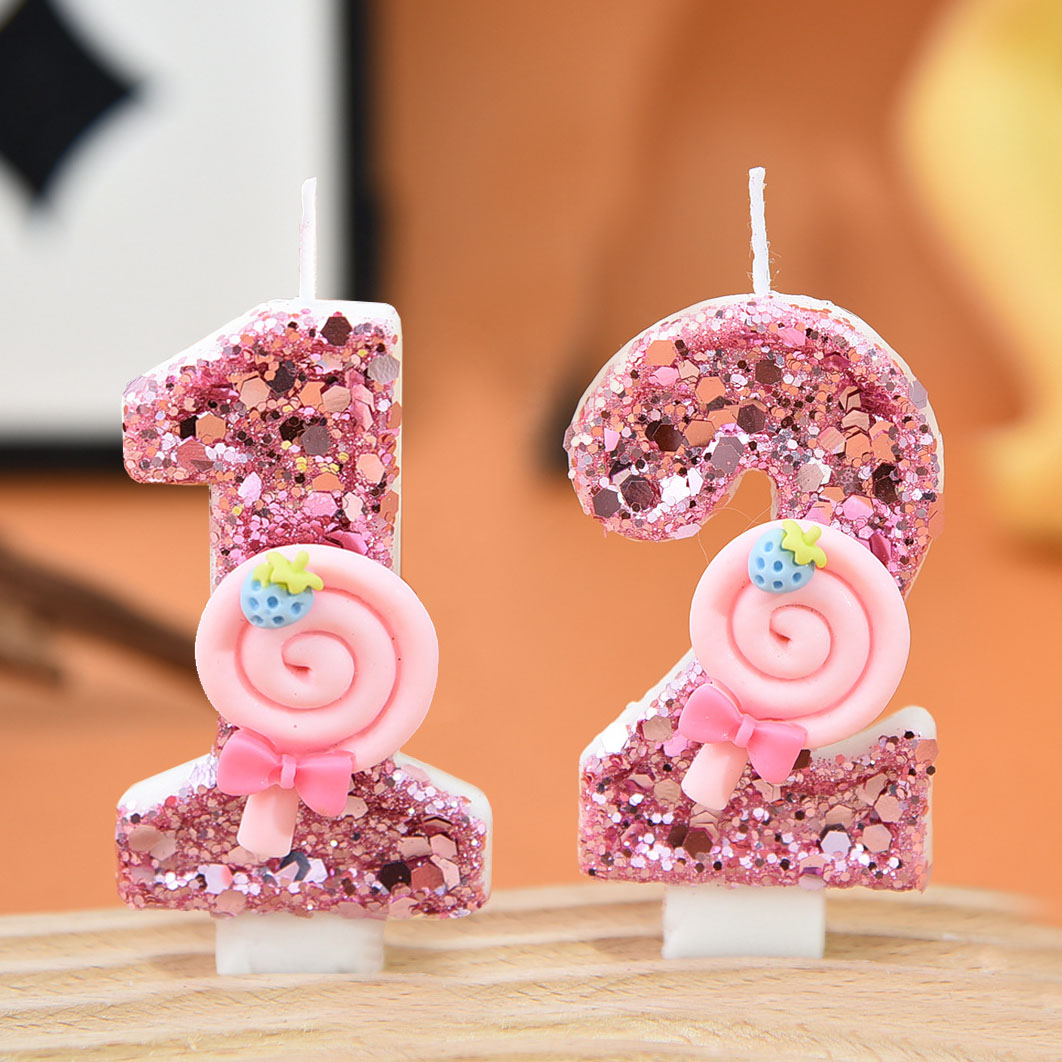 1pc Large 0-9 Numbers Pink Lol - Candle Making Things ulasan dan harga