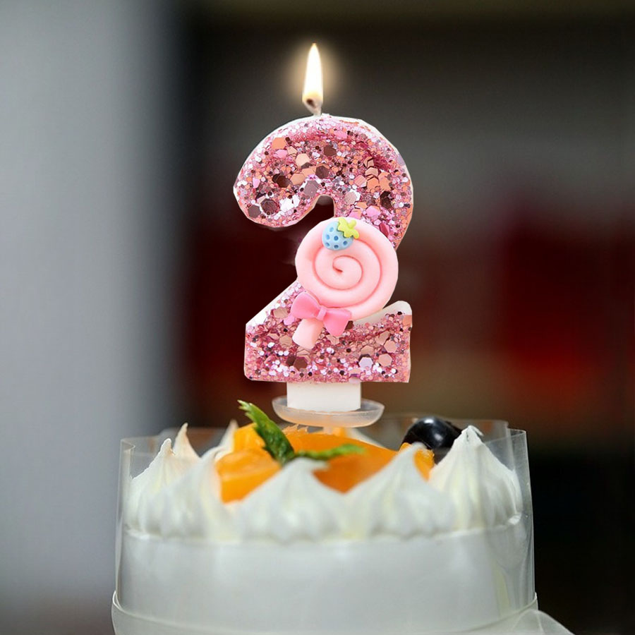 1pc Large 0-9 Numbers Pink Lol - Candle Making Things ulasan dan harga