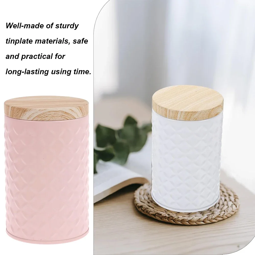 Tea Storage Jar Wood Grain Tin - Candle Making Homewood ulasan dan harga